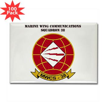 MWCS38 - M01 - 01 - Marine Wing Communications Sqdrn 38 with text Rectangle Magnet (100 pack)