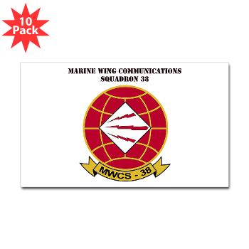 MWCS38 - M01 - 01 - Marine Wing Communications Sqdrn 38 with text Sticker (Rectangle 10 pk)