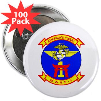 MWHS1 - M01 - 01 - Marine Wing Headquarters Squadron 1 - 2.25" Button (100 pack) - Click Image to Close