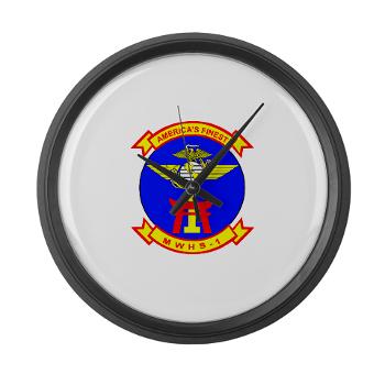 MWHS1 - M01 - 03 - Marine Wing Headquarters Squadron 1 - Large Wall Clock - Click Image to Close