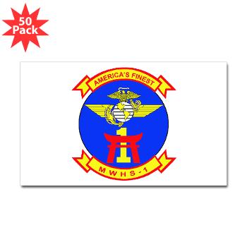 MWHS1 - M01 - 01 - Marine Wing Headquarters Squadron 1 - Sticker (Rectangle 50 pk)