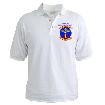 MWHS1 - A01 - 04 - Marine Wing Headquarters Squadron 1 with Text - Golf Shirt