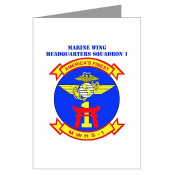 MWHS1 - M01 - 02 - Marine Wing Headquarters Squadron 1 with Text - Greeting Cards (Pk of 10)