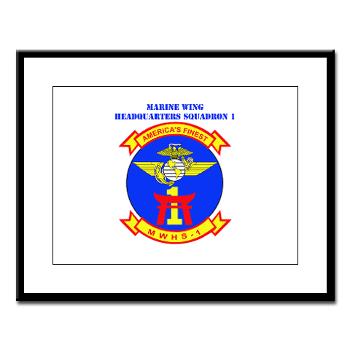 MWHS1 - M01 - 02 - Marine Wing Headquarters Squadron 1 with Text - Large Framed Print