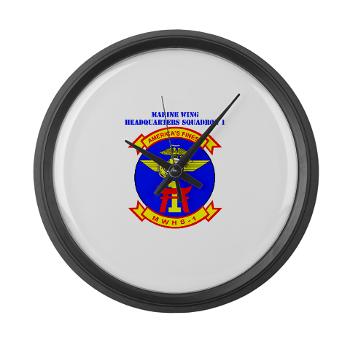 MWHS1 - M01 - 03 - Marine Wing Headquarters Squadron 1 with Text - Large Wall Clock