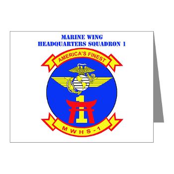 MWHS1 - M01 - 02 - Marine Wing Headquarters Squadron 1 with Text - Note Cards (Pk of 20) - Click Image to Close