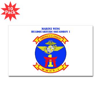 MWHS1 - M01 - 01 - Marine Wing Headquarters Squadron 1 with Text - Sticker (Rectangle 10 pk)