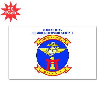 MWHS1 - M01 - 01 - Marine Wing Headquarters Squadron 1 with Text - Sticker (Rectangle 50 pk)