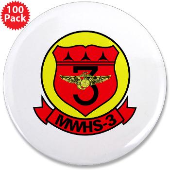 MWHS3 - M01 - 01 - Marine Wing Headquarters Squadron 3 - 3.5" Button (100 pack)
