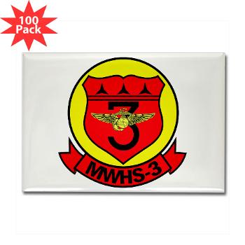MWHS3 - M01 - 01 - Marine Wing Headquarters Squadron 3 - Rectangle Magnet (100 pack)