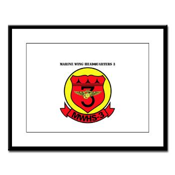 MWHS3 - M01 - 02 - Marine Wing Headquarters Squadron 3 with text - Large Framed Print