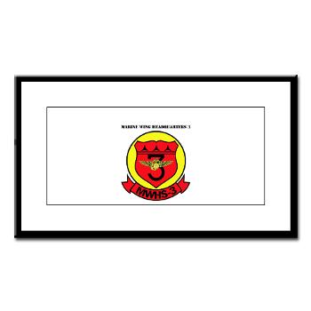 MWHS3 - M01 - 02 - Marine Wing Headquarters Squadron 3 with text - Small Framed Print