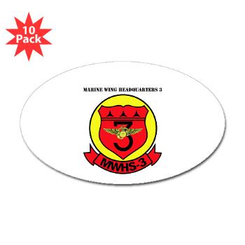 MWHS3 - M01 - 01 - Marine Wing Headquarters Squadron 3 with text - Sticker (Oval 50 pk) - Click Image to Close