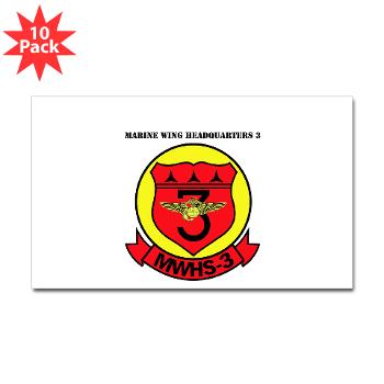MWHS3 - M01 - 01 - Marine Wing Headquarters Squadron 3 with text - Sticker (Rectangle 10 pk)