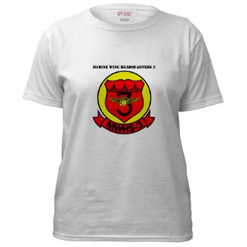 MWHS3 - A01 - 04 - Marine Wing Headquarters Squadron 3 with text - Women's T-Shirt