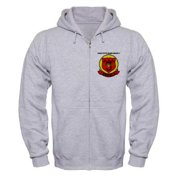 MWHS3 - A01 - 03 - Marine Wing Headquarters Squadron 3 with text - Zip Hoodie
