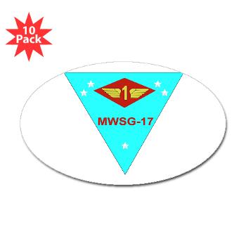 MWSG17 - M01 - 01 - Marine Wing Support Group 17 Sticker (Oval 10 pk) - Click Image to Close