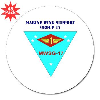 MWSG17 - M01 - 01 - Marine Wing Support Group 17 with Text 3" Lapel Sticker (48 pk) - Click Image to Close