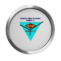 MWSG17 - M01 - 03 - Marine Wing Support Group 17 with Text Modern Wall Clock