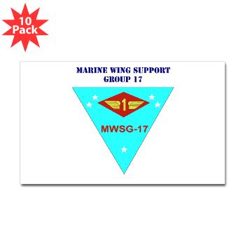 MWSG17 - M01 - 01 - Marine Wing Support Group 17 with Text Sticker (Rectangle 10 pk)