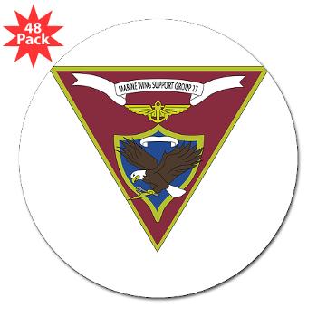 MWSG27 - A01 - 01 - USMC - Marine Wing Support Group 27 (MWSG-27) - 3" Lapel Sticker (48 pk)
