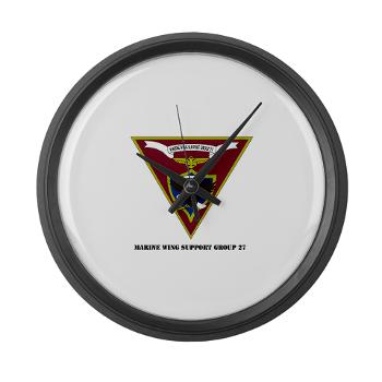 MWSG27 - A01 - 01 - USMC - Marine Wing Support Group 27 (MWSG-27) with Text - Large Wall Clock