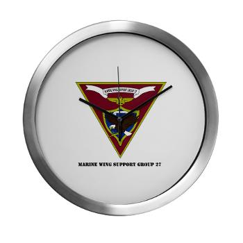 MWSG27 - A01 - 01 - USMC - Marine Wing Support Group 27 (MWSG-27) with Text - Modern Wall Clock