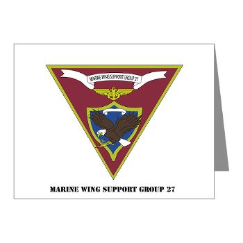 MWSG27 - A01 - 01 - USMC - Marine Wing Support Group 27 (MWSG-27) with Text - Note Cards (Pk of 20)