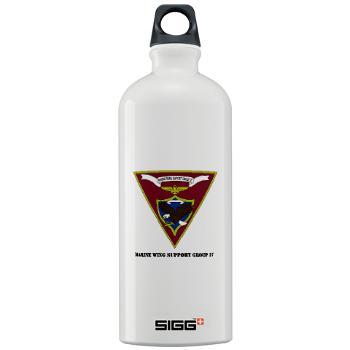 MWSG27 - A01 - 01 - USMC - Marine Wing Support Group 27 (MWSG-27) with Text - Sigg Water Bottle 1.0L