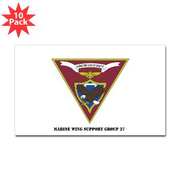 MWSG27 - A01 - 01 - USMC - Marine Wing Support Group 27 (MWSG-27) with Text - Sticker (Rectangle 10 pk) - Click Image to Close