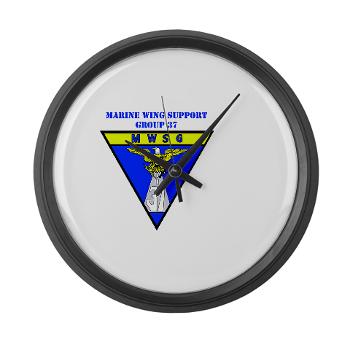 MWSG37 - M01 - 03 - Marine Wing Support Group 37 with Text - Large Wall Clock