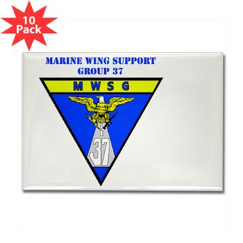 MWSG37 - M01 - 01 - Marine Wing Support Group 37 with Text - Rectangle Magnet (10 pack)