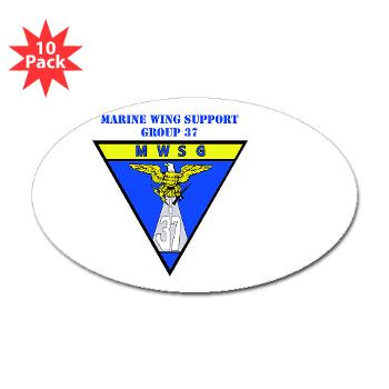 MWSG37 - M01 - 01 - Marine Wing Support Group 37 with Text - Sticker (Oval 10 pk) - Click Image to Close