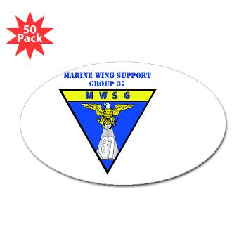 MWSG37 - M01 - 01 - Marine Wing Support Group 37 with Text - Sticker (Oval 50 pk) - Click Image to Close
