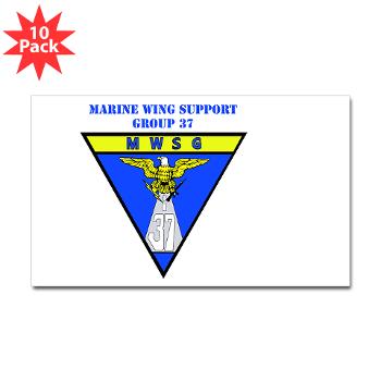 MWSG37 - M01 - 01 - Marine Wing Support Group 37 with Text - Sticker (Rectangle 10 pk)