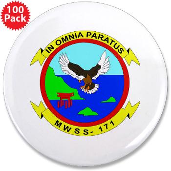 MWSS171 - M01 - 01 - Marine Wing Support Squadron 171 3.5" Button (100 pack) - Click Image to Close