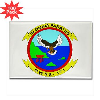 MWSS171 - M01 - 01 - Marine Wing Support Squadron 171 Rectangle Magnet (100 pack)