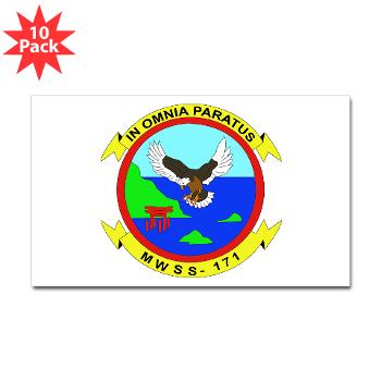 MWSS171 - M01 - 01 - Marine Wing Support Squadron 171 Sticker (Rectangle 10 pk) - Click Image to Close