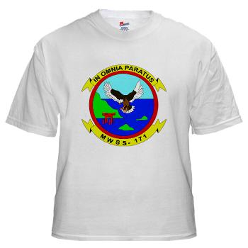 MWSS171 - A01 - 04 - Marine Wing Support Squadron 171 White T-Shirt - Click Image to Close
