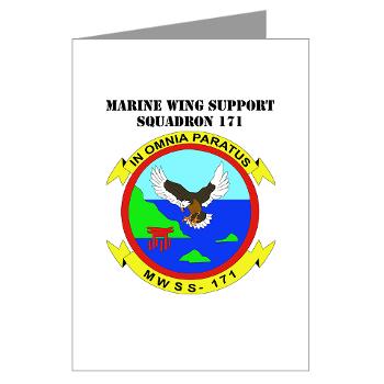 MWSS171 - M01 - 02 - Marine Wing Support Squadron 171 with Text Greeting Cards (Pk of 10)
