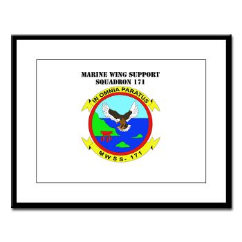 MWSS171 - M01 - 02 - Marine Wing Support Squadron 171 with Text Large Framed Print