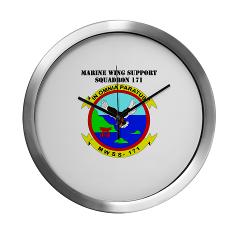 MWSS171 - M01 - 03 - Marine Wing Support Squadron 171 with Text Modern Wall Clock