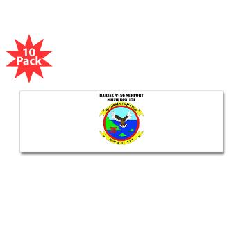 MWSS171 - M01 - 01 - Marine Wing Support Squadron 171 with Text Sticker (Bumper 10 pk)