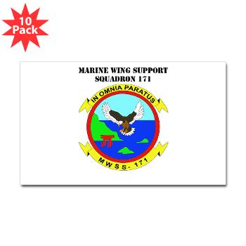 MWSS171 - M01 - 01 - Marine Wing Support Squadron 171 with Text Sticker (Rectangle 10 pk)