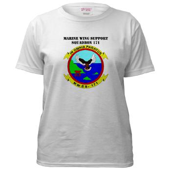 MWSS171 - A01 - 04 - Marine Wing Support Squadron 171 with Text Women's T-Shirt