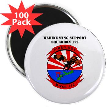 MWSS172 - M01 - 01 - Marine Wing Support Squadron 172 with Text 2.25" Magnet (100 pack)
