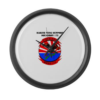 MWSS172 - M01 - 03 - Marine Wing Support Squadron 172 with Text Large Wall Clock - Click Image to Close