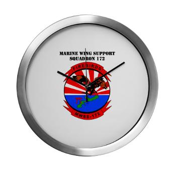 MWSS172 - M01 - 03 - Marine Wing Support Squadron 172 with Text Modern Wall Clock