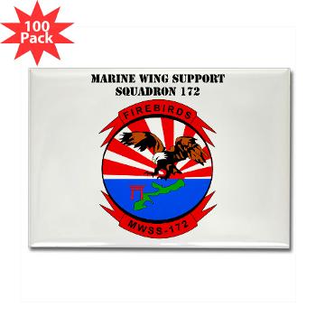 MWSS172 - M01 - 01 - Marine Wing Support Squadron 172 with Text Rectangle Magnet (100 pack)