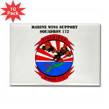MWSS172 - M01 - 01 - Marine Wing Support Squadron 172 with Text Rectangle Magnet (10 pack)